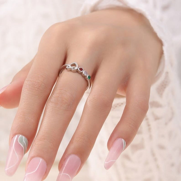 Olivenorma Cravatte personalizzate Anello con pietra portafortuna incisa a cuore