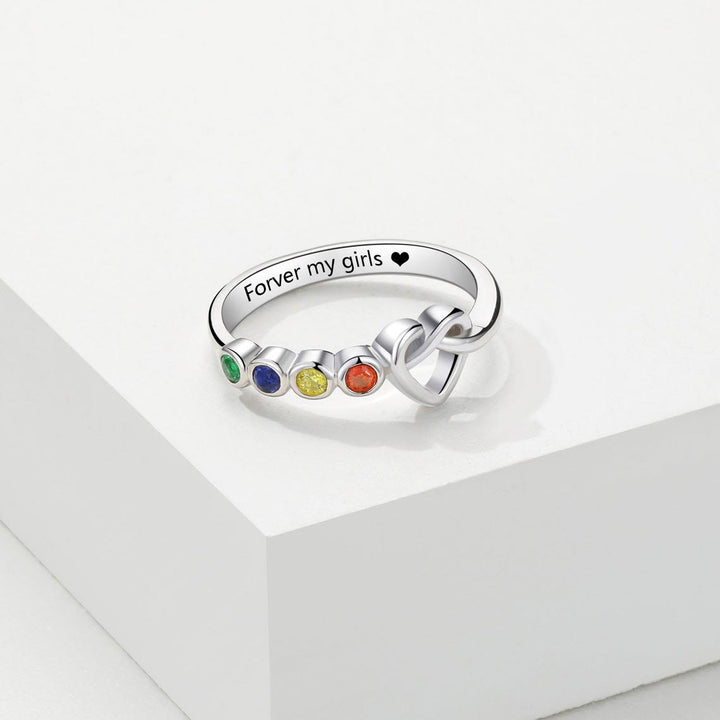 Olivenorma Cravatte personalizzate Anello con pietra portafortuna incisa a cuore