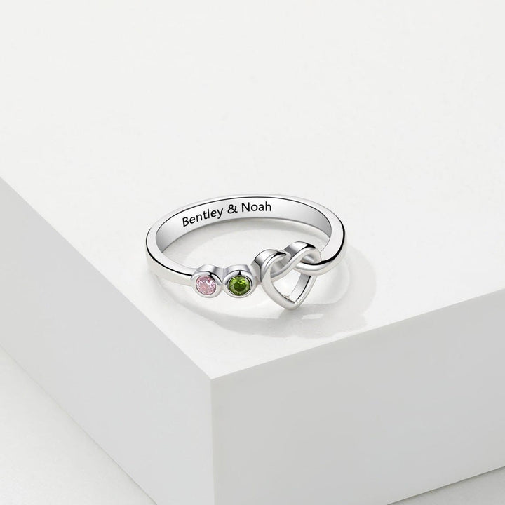 Olivenorma Cravatte personalizzate Anello con pietra portafortuna incisa a cuore