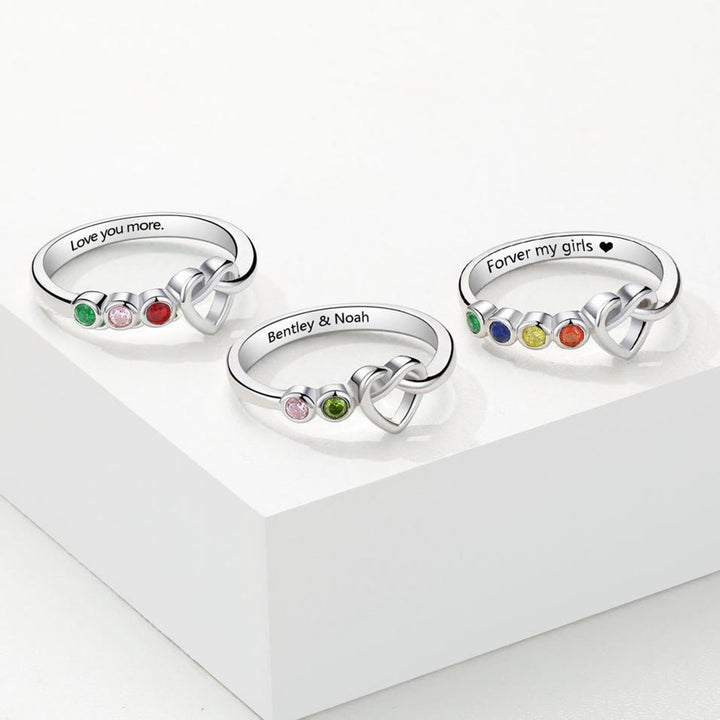 Olivenorma Cravatte personalizzate Anello con pietra portafortuna incisa a cuore