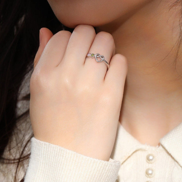 Olivenorma Cravatte personalizzate Anello con pietra portafortuna incisa a cuore