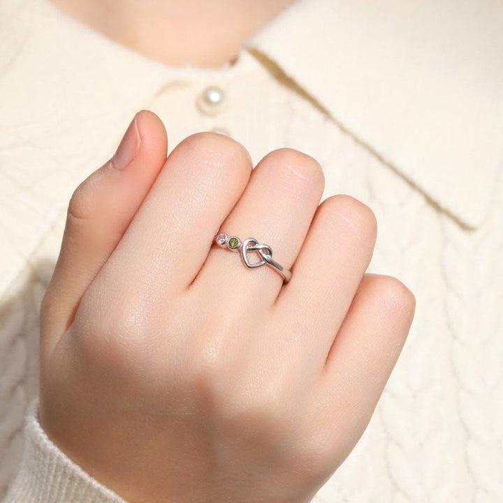 Olivenorma Cravatte personalizzate Anello con pietra portafortuna incisa a cuore
