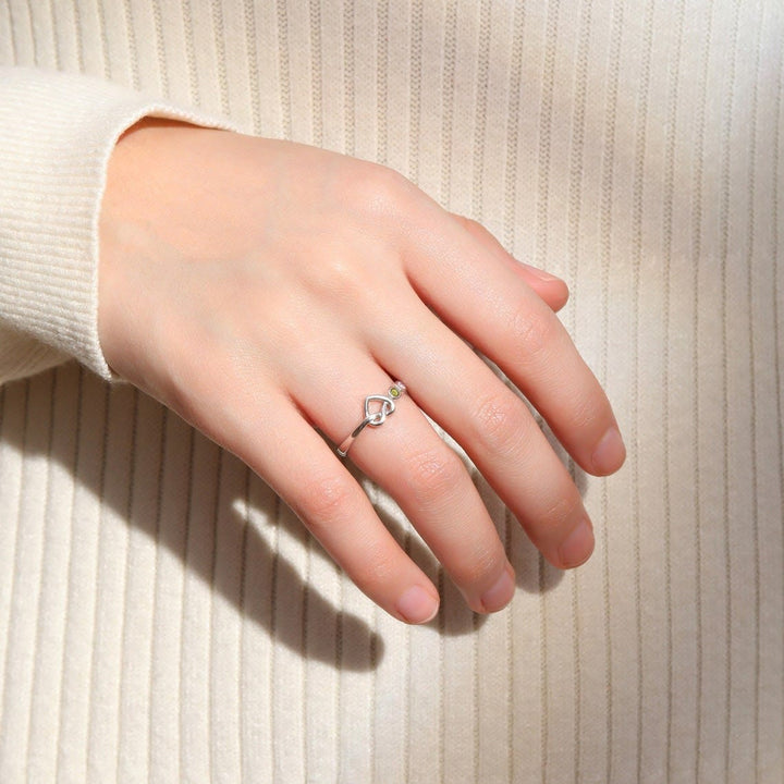 Olivenorma Cravatte personalizzate Anello con pietra portafortuna incisa a cuore