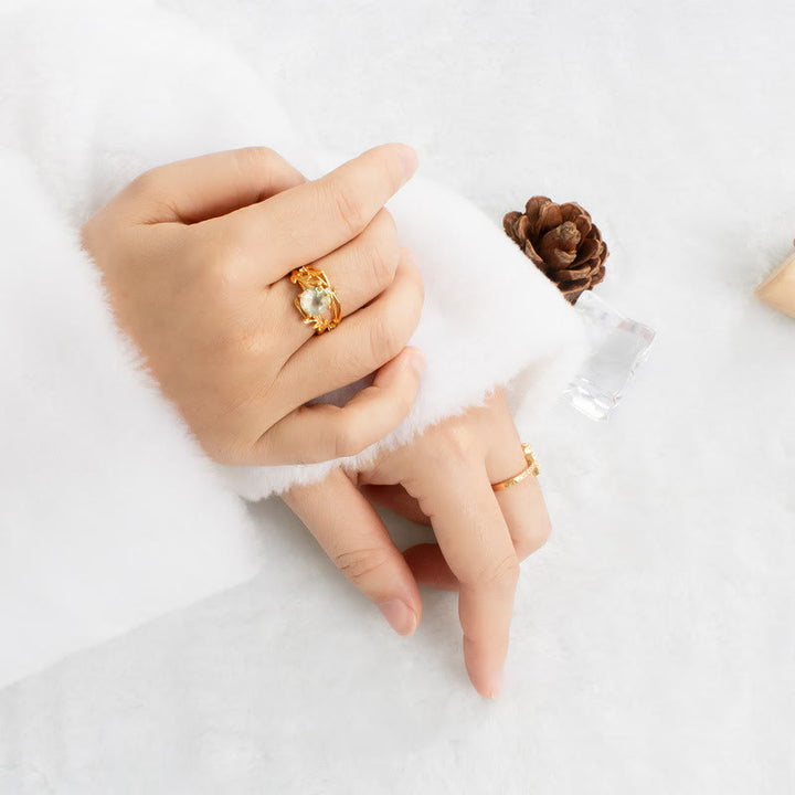 Olivenorma 2 pezzi anello in argento S925 con foglia di agata muschiata