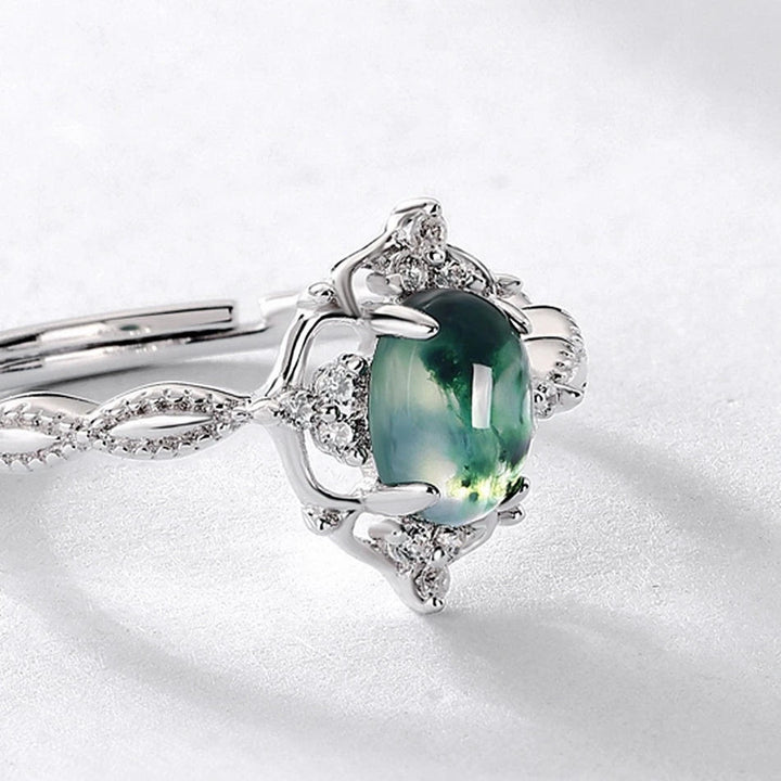 Anello Olivenorma in agata muschiata stile retrò di lusso