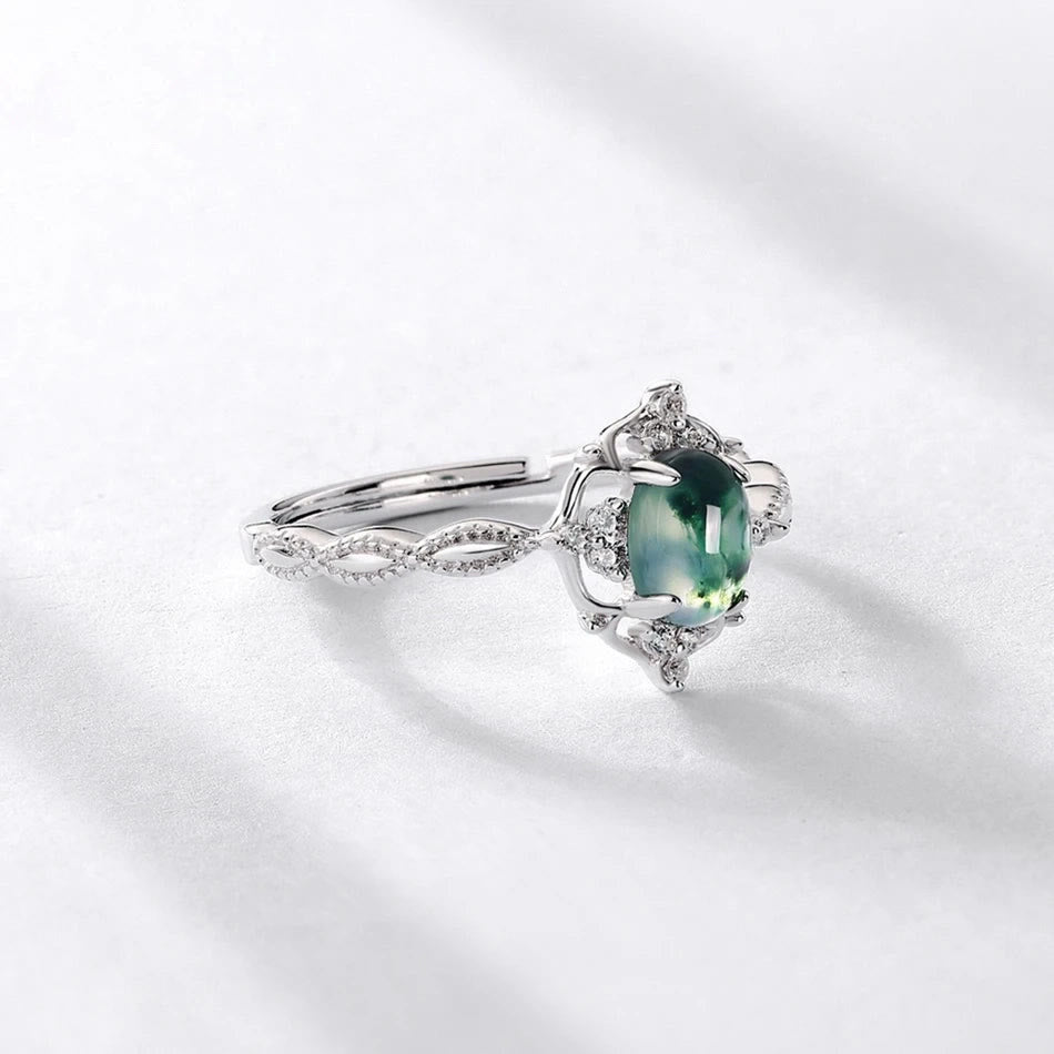 Anello Olivenorma in agata muschiata stile retrò di lusso