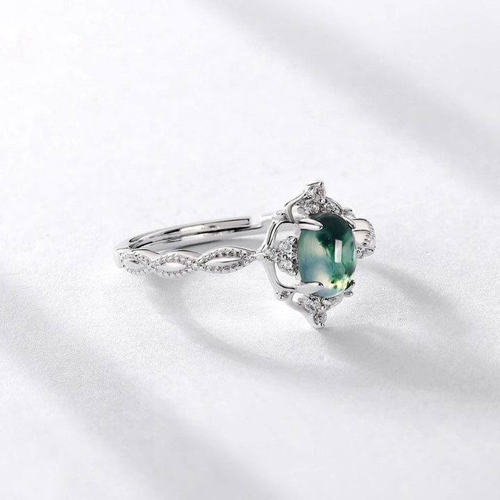 Anello Olivenorma in agata muschiata stile retrò di lusso