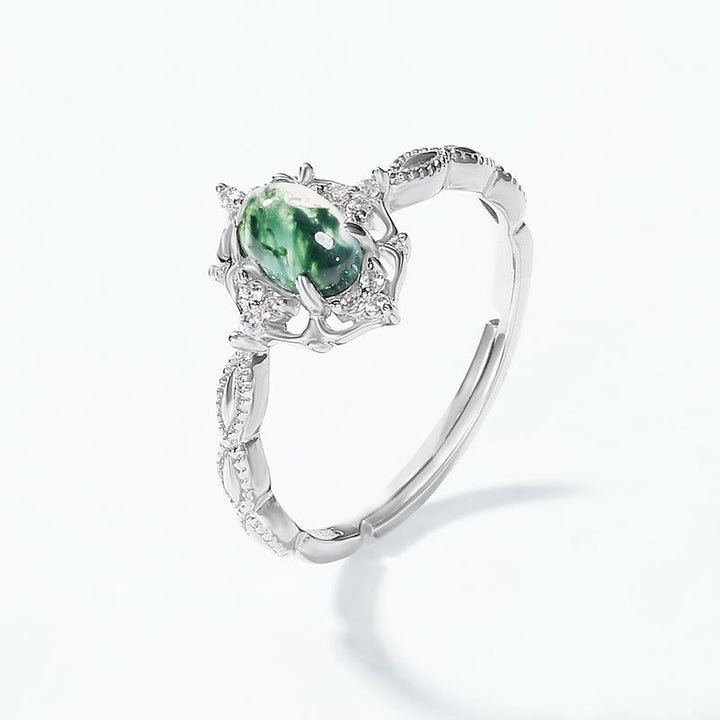 Anello Olivenorma in agata muschiata stile retrò di lusso