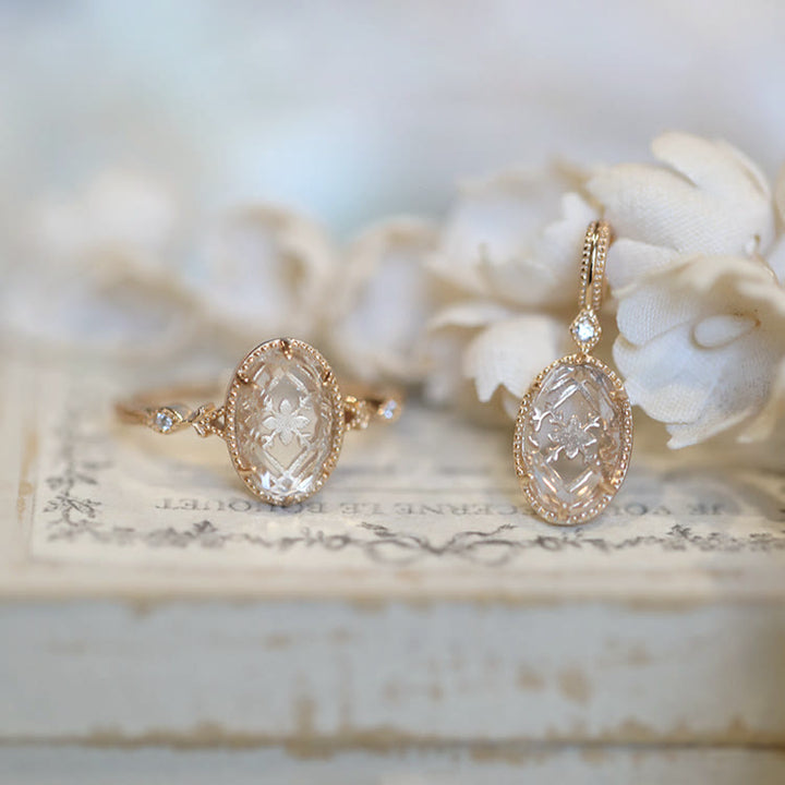 Anello Olivenorma in argento 925 con cristallo trasparente inciso antico