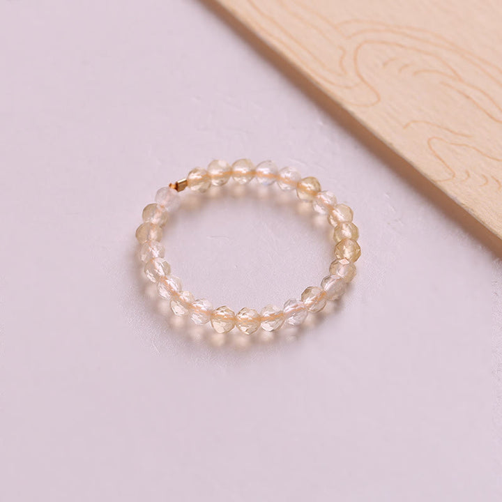 Anello Olivenorma "Rich" Extra Fine 2mm con perlina di citrino piccolo