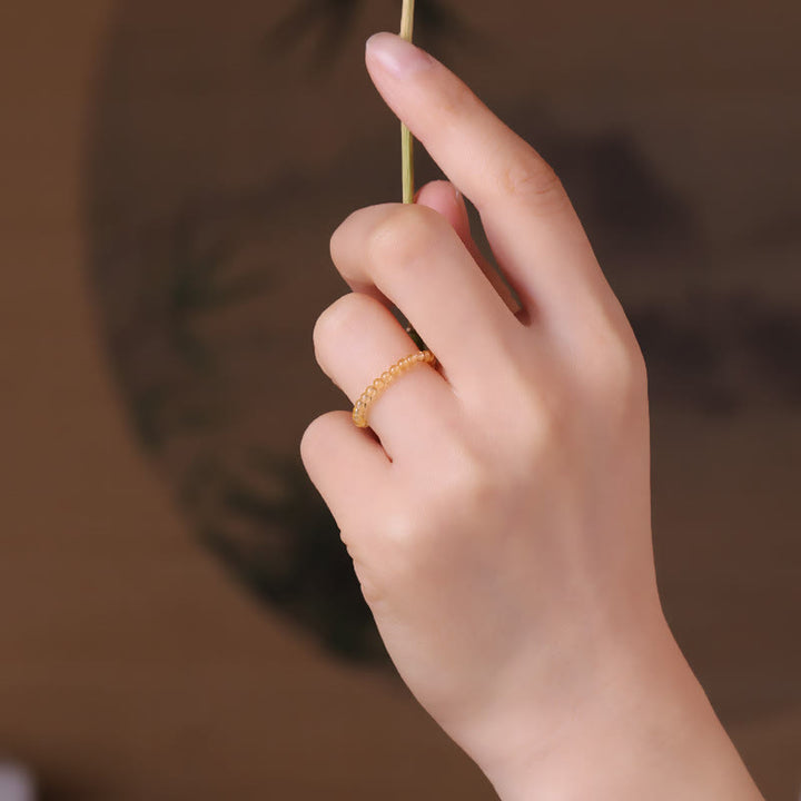 Anello Olivenorma "Rich" Extra Fine 2mm con perlina di citrino piccolo