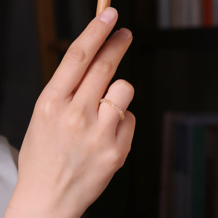 Anello Olivenorma "Rich" Extra Fine 2mm con perlina di citrino piccolo