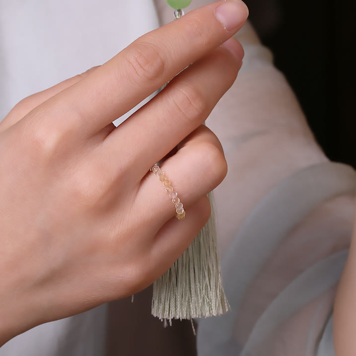 Anello Olivenorma "Rich" Extra Fine 2mm con perlina di citrino piccolo