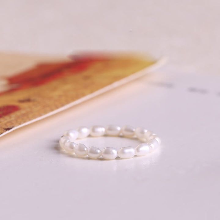 Anello con perla d'acqua dolce extra fine da 2 mm Olivenorma 