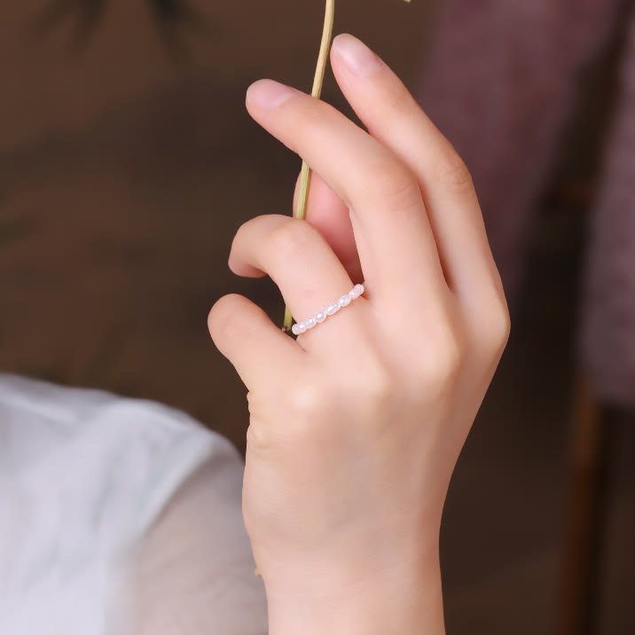 Anello con perla d'acqua dolce extra fine da 2 mm Olivenorma 