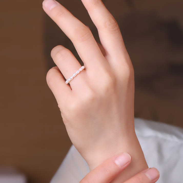 Anello con perla d'acqua dolce extra fine da 2 mm Olivenorma 