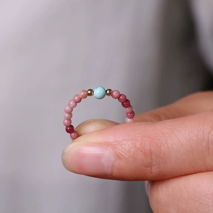 Anello Olivenorma Extra Fine 2mm Perla di Rodocrosite