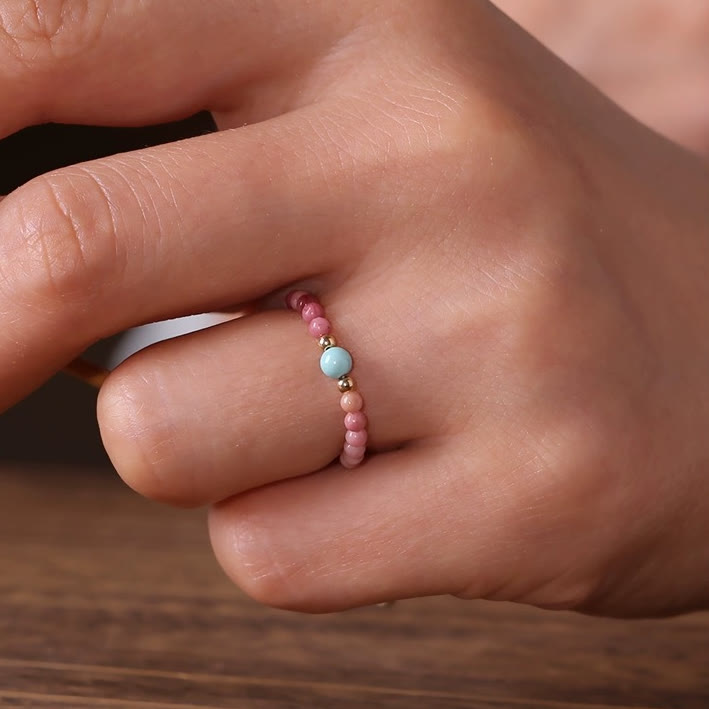 Anello Olivenorma Extra Fine 2mm Perla di Rodocrosite