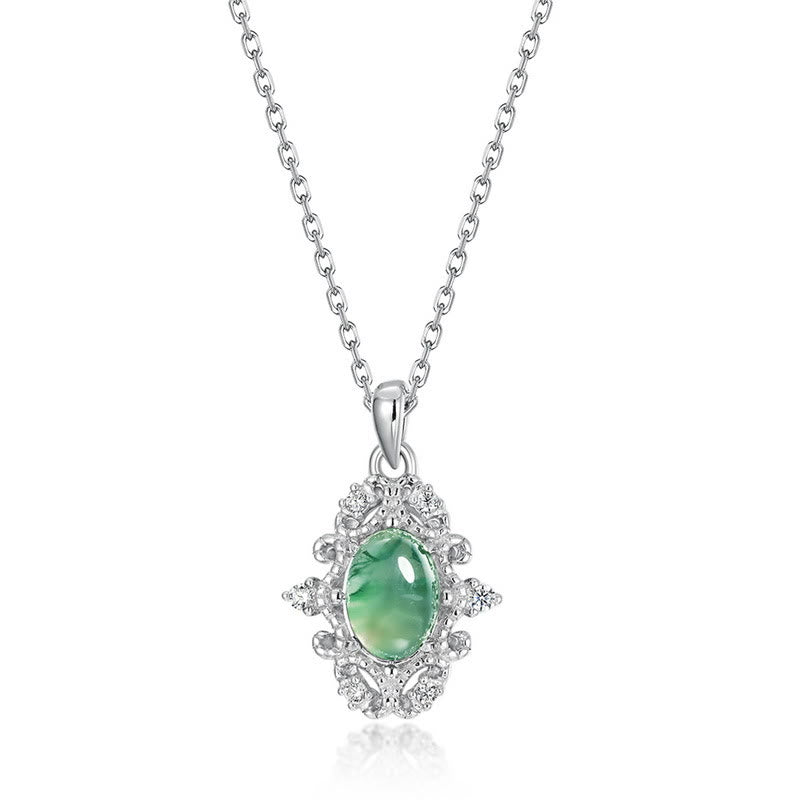 Collana Olivenorma Vintage in Agata Muschiata S925 Sterling Silver - Agata muschiata - image 0