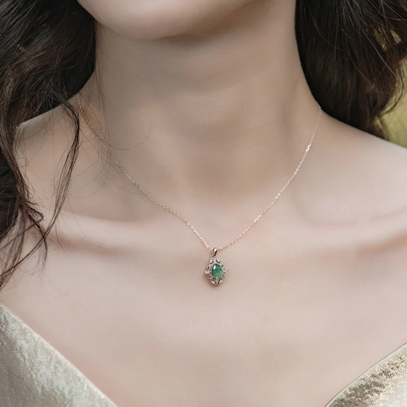 Collana Olivenorma Vintage in Argento 925 Agata Muschiata