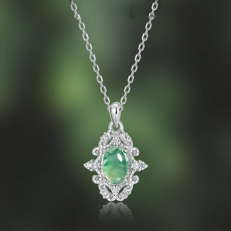 Collana Olivenorma Vintage in Argento 925 Agata Muschiata