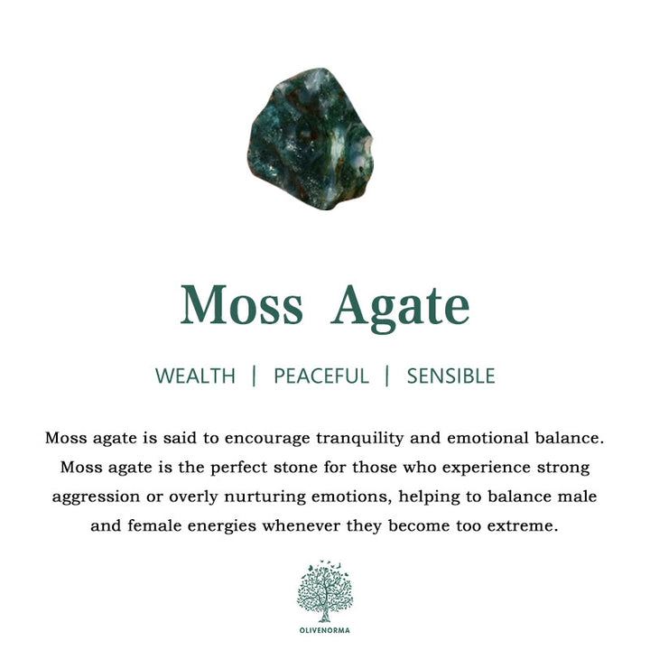 Olivenorma Square Moss Agate White Zircone