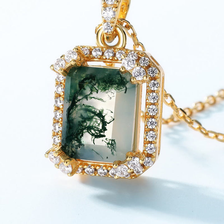 Olivenorma Square Moss Agate White Zircone - image 3