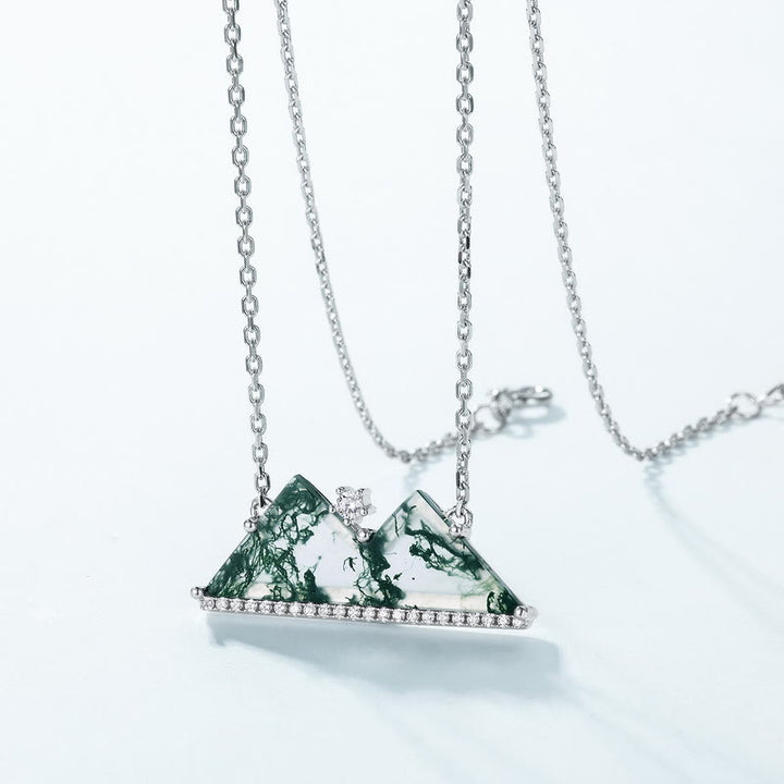 Collana con design in agata muschiata Olivenorma Mountains