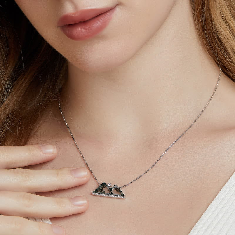 Collana con design in agata muschiata Olivenorma Mountains