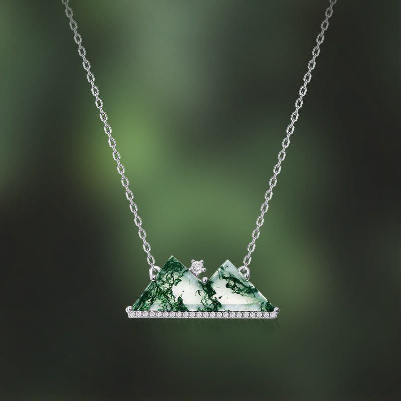 Collana con design in agata muschiata Olivenorma Mountains
