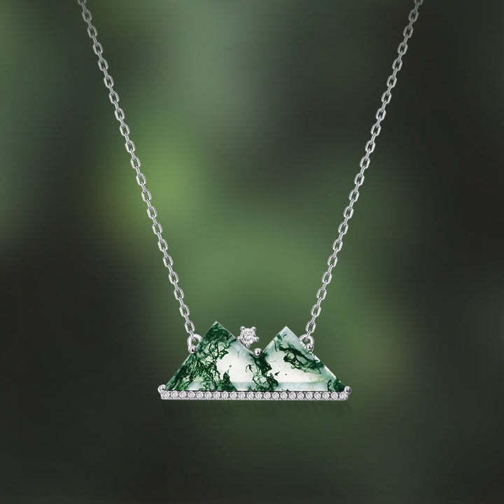 Collana con design in agata muschiata Olivenorma Mountains