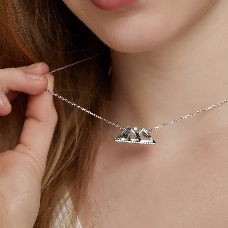 Collana con design in agata muschiata Olivenorma Mountains