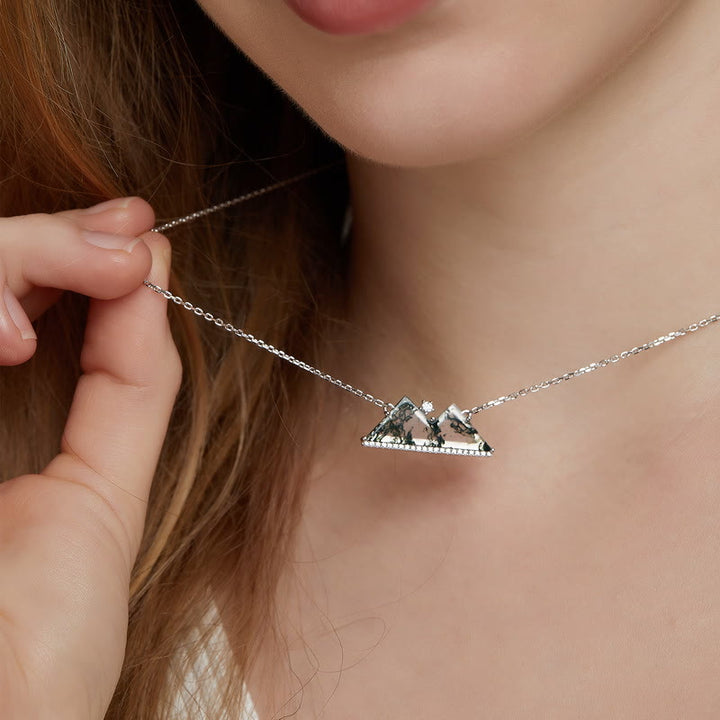 Collana con design in agata muschiata Olivenorma Mountains