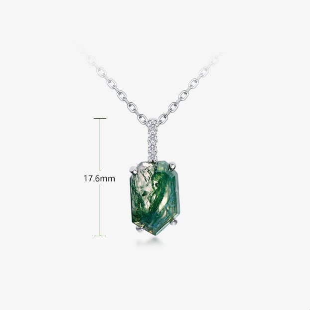 Collana Olivenorma con design geometrico a quattro artigli in agata muschiata