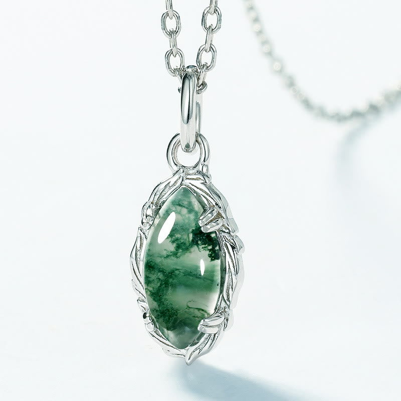 Collana con motivo a pizzo a strisce in agata muschiata Olivenorma