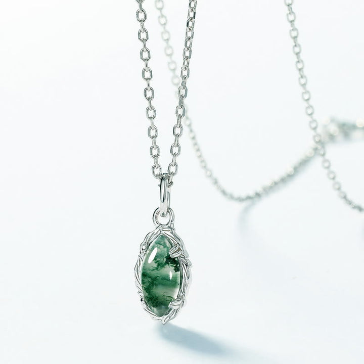 Collana con motivo a pizzo a strisce in agata muschiata Olivenorma