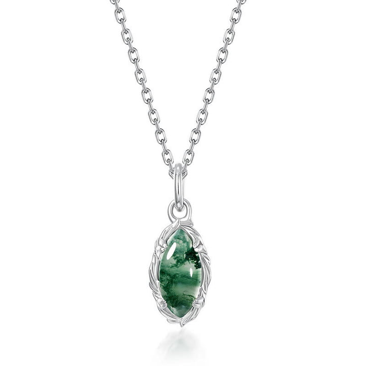 Collana con motivo a pizzo a strisce in agata muschiata Olivenorma