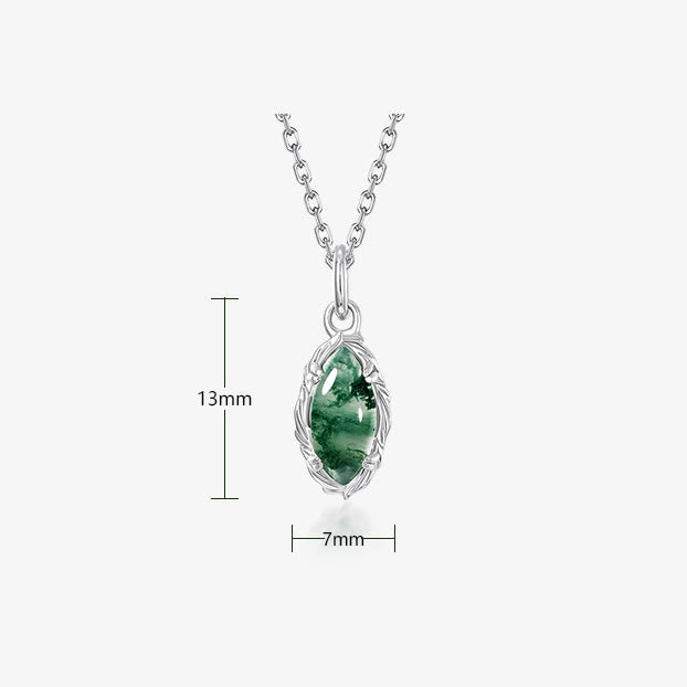 Collana con motivo a pizzo a strisce in agata muschiata Olivenorma