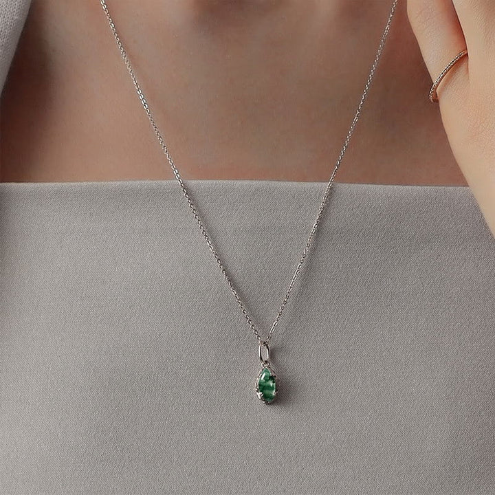 Collana con motivo a pizzo a strisce in agata muschiata Olivenorma