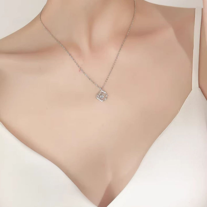 Collana in pietra di luna "Blue Gum and Bird" Olivenorma
