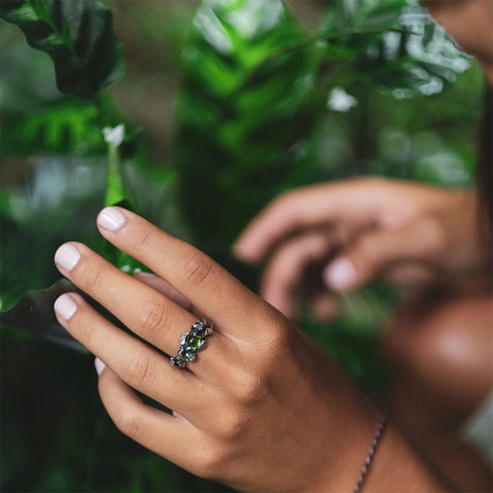 Olivenorma "Angie" - Anello con opale e peridoto