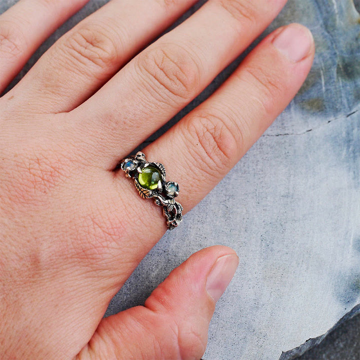 Olivenorma "Angie" - Anello con opale e peridoto