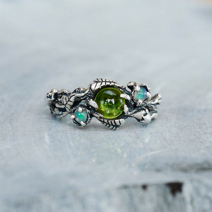 Olivenorma "Angie" - Anello con opale e peridoto