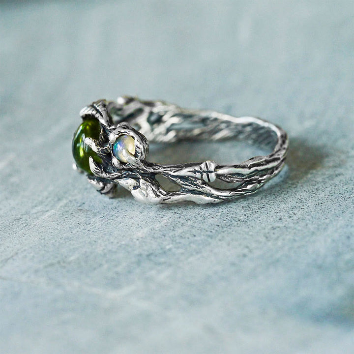 Olivenorma "Angie" - Anello con opale e peridoto