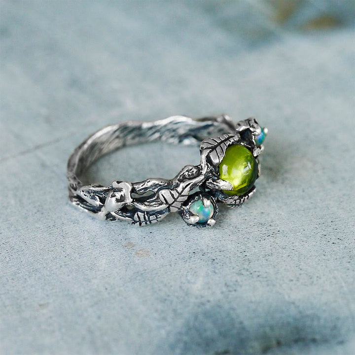 Olivenorma "Angie" - Anello con opale e peridoto