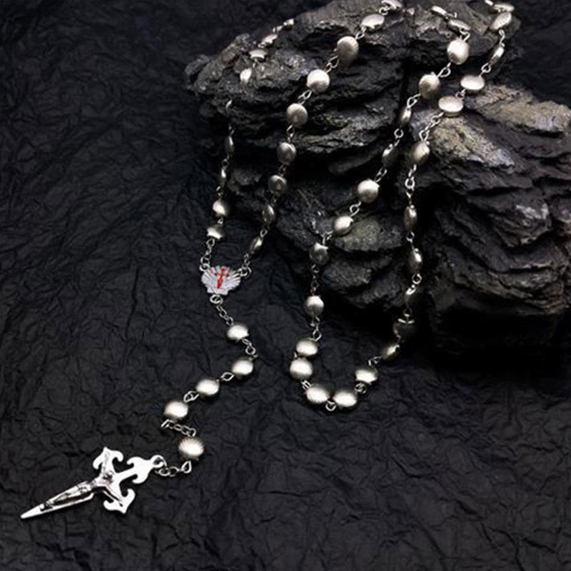 Collana rosario con pietra occhio di gatto a forma di cuore Olivenorma