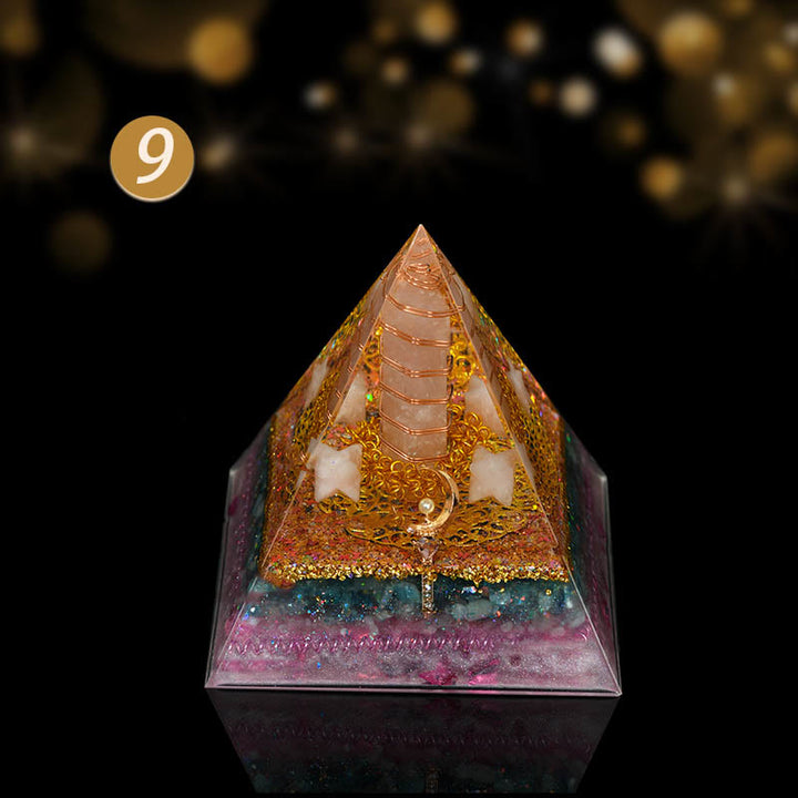 Olivenorma Cristallo Naturale Rame Bobina Albero Orgone Piramide