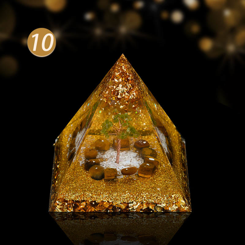 Olivenorma Cristallo Naturale Rame Bobina Albero Orgone Piramide