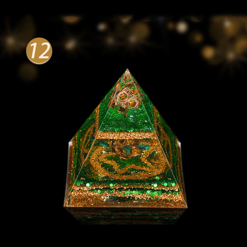 Olivenorma Cristallo Naturale Rame Bobina Albero Orgone Piramide