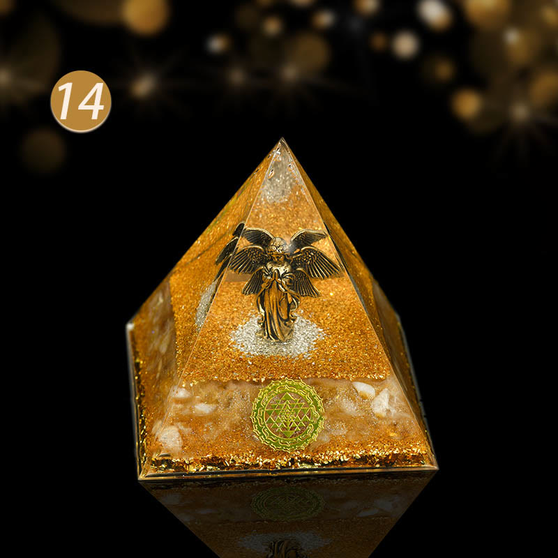 Olivenorma Piramide Orgonica di Protezione Totale in Cristallo Naturale